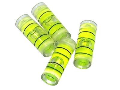 4 plastic cylindrical bubble level vials